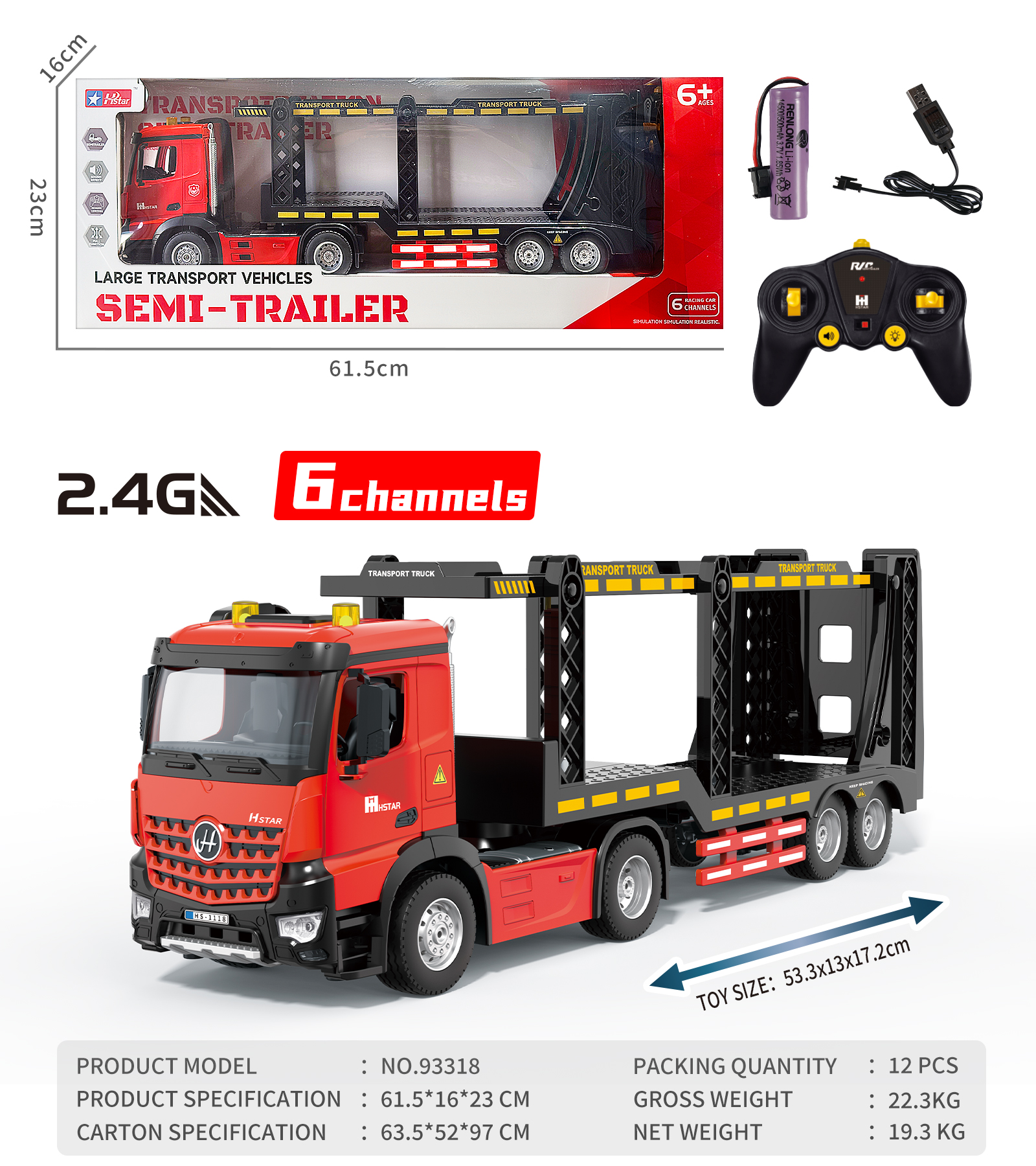 1/16 REMOTE CONTROL DELIVERY TRUCK 6 CHANNEL-93318 1/16 REMOTE CONTROL DELIVERY TRUCK 6 CHANNEL-93318