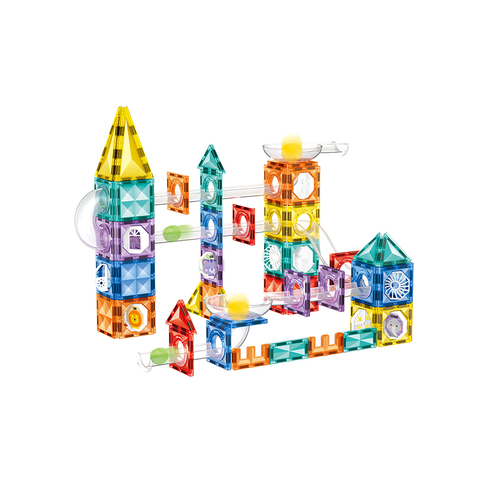 COLORED TRANSPARENT MAGNETIC BUILDING BLOCKS TOY（137 PCS）-93526