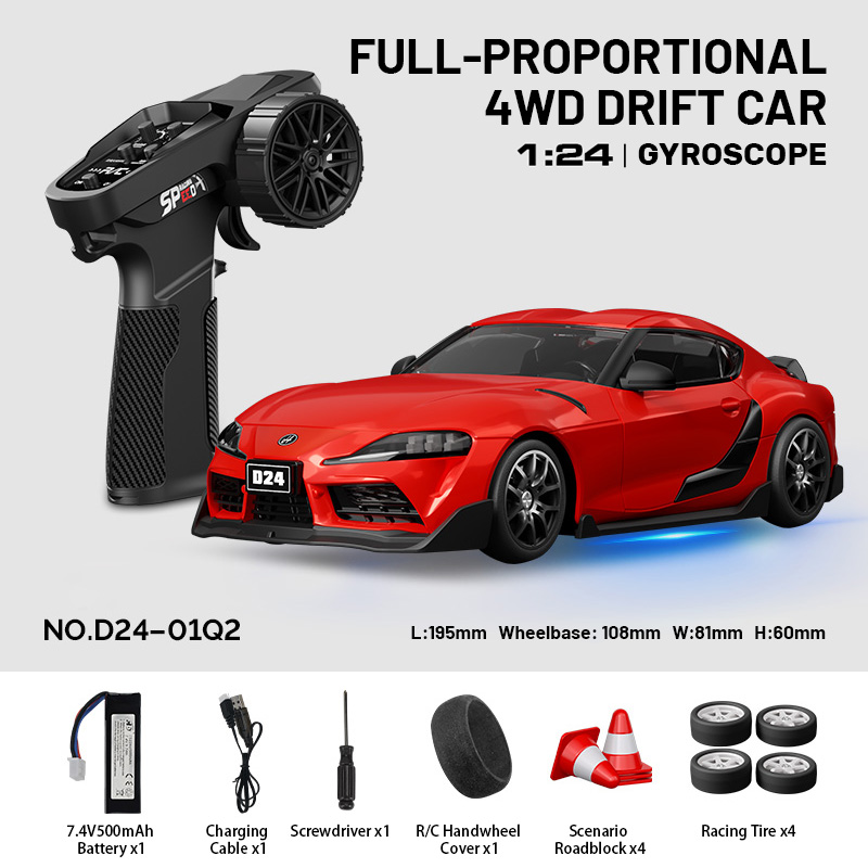 1:24 4WD Full-Proportional RC Drift Car with Gyroscope – Remote Control Drifting Vehicle