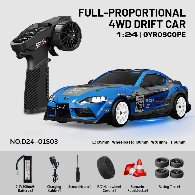 2.4G RC Drift Car – 4WD, Gyroscope, Adjustable Speed & Lights