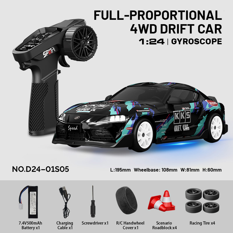 Hstar D24 1:24 rc drift , 4WD +GYRO. comes with rubber tyre fully proportional