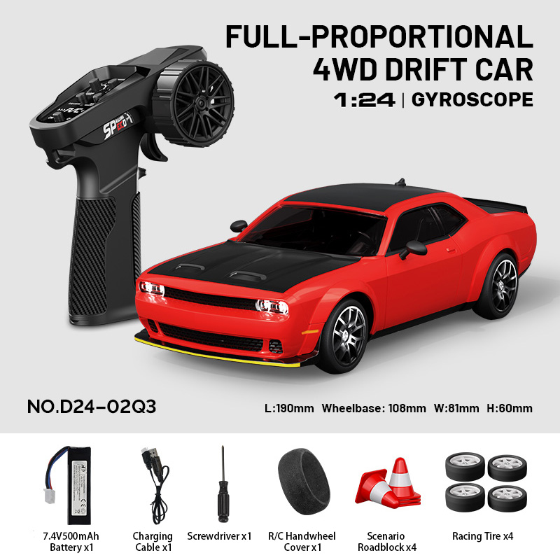 D24-02Q3, 1/24 RC Drift Car – 4WD Full-Proportional , Gyroscope, 24-25km/h, Gift Box D24-02Q3, 1/24 RC Drift Car – 4WD Full-Proportional , Gyroscope, 24-25km/h, Gift Box