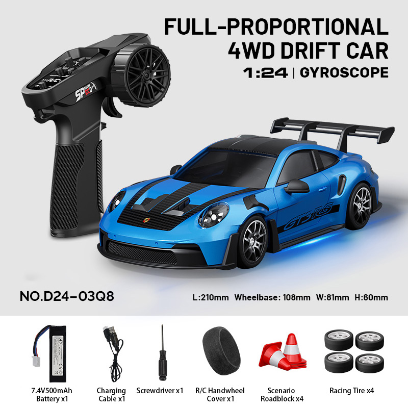 HSTAR 1:24 Remote Control Car, 2.4G 4WD RC Drift Car with Gyroscope, 24-25km/h HSTAR 1:24 Remote Control Car, 2.4G 4WD RC Drift Car with Gyroscope, 24-25km/h
