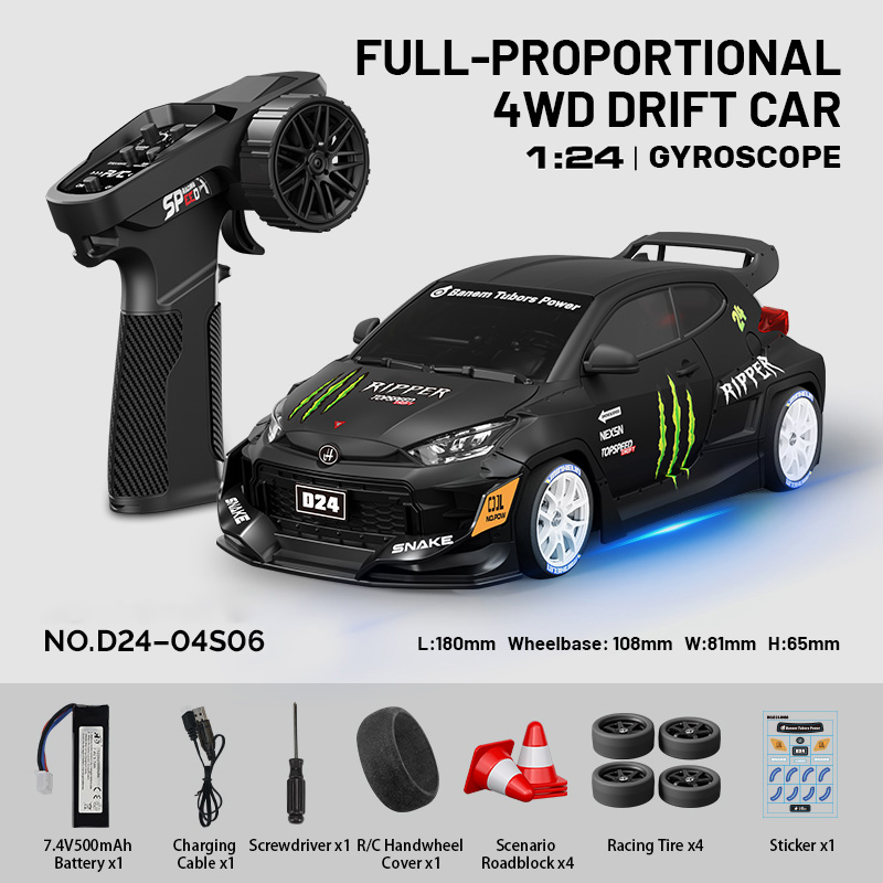 HSTAR D24-04S6 | 1/24 RC Drift Car | 4WD | Gyroscope | 24-25km/h | Gift Box